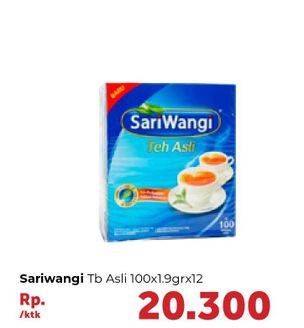 Promo Harga Sariwangi Teh Asli 100 pcs - Carrefour