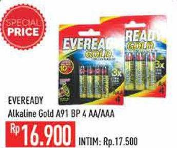 Promo Harga EVEREADY Battery Gold Alkaline AA/AAA 4 pcs - Hypermart