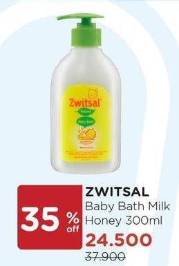 Promo Harga ZWITSAL Natural Baby Bath Milky With Rich Honey 300 ml - Watsons