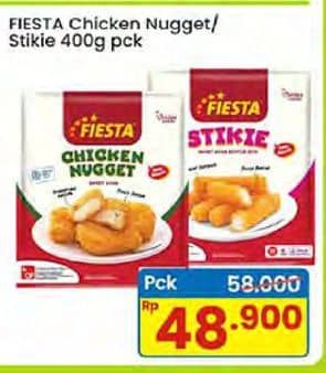 Promo Harga Fiesta Naget Chicken Nugget, Stikie 400 gr - Indomaret