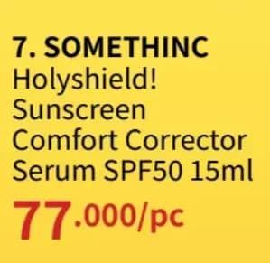 Promo Harga Somethinc Holyshield! UV Watery Sunscreen Gel SPF 50+ PA++++ 15 gr - Guardian