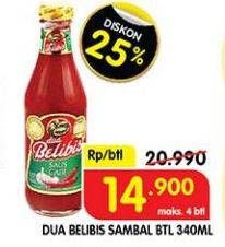 Promo Harga DUA BELIBIS Saus Cabe 340 ml - Superindo