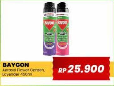Promo Harga Baygon Insektisida Spray Flower Garden, Silky Lavender 450 ml - Yogya