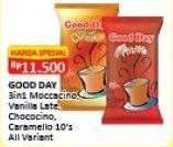 Promo Harga Good Day Instant Coffee 3 in 1 Mocacinno, Vanilla Late, Chococino, Rock Salt Caramello per 10 sachet - Alfamart