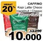 Promo Harga Caffino Kopi Latte 3in1 Choco Hazelnut, Classic, Mocca per 10 sachet 20 gr - Giant