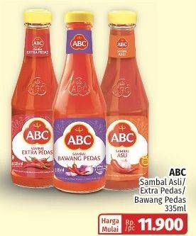 Promo Harga ABC Sambal Asli, Bawang Pedas, Extra Pedas 335 ml - Lotte Grosir