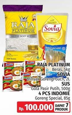 Raja Platinum Beras/Sovia Minyak Goreng/SUS Gula Pasir/Indomie Mi Goreng