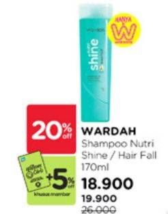 Promo Harga Wardah Shampoo Nutri Shine, Hairfall Treatment 170 ml - Watsons
