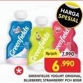 Promo Harga GREENFIELDS Yogurt Squeeze Blueberry, Original, Strawberry 80 gr - Superindo