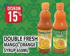 Promo Harga Double Fresh Drink Concentrate Mango, Orange 650 ml - Hypermart