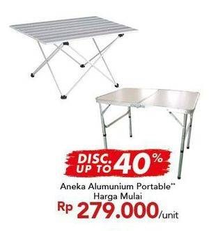 Promo Harga Folding Table Aluminium  - Carrefour