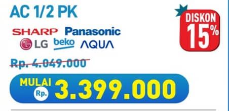 Promo Harga Sharp/Panasonic/LG/BEKO/AQUA AC 1/2 PK  - Hypermart
