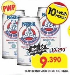 Promo Harga Bear Brand Susu Steril 189 ml - Superindo