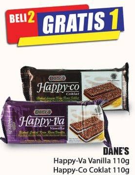 Promo Harga DANES Happy Vanila, Coklat 110 gr - Hari Hari