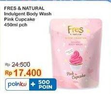 Promo Harga Fres & Natural Body Wash Dessert Collection Pink Cupcake 450 ml - Indomaret