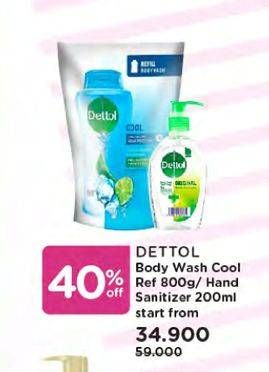 Promo Harga DETTOL Body Wash 800ml/ Hand Sanitizer 200ml  - Watsons