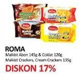 Promo Harga ROMA Malkist Abon, Cokelat, Crackers, Cream Crackers  - Yogya