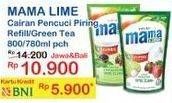 Promo Harga MAMA LIME Cairan Pencuci Piring Green Tea 780 ml - Indomaret