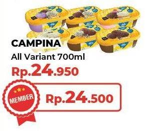 Promo Harga Campina Ice Cream All Variants 700 ml - Yogya