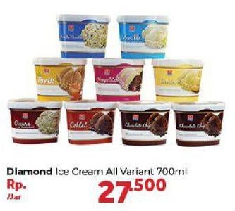 Promo Harga DIAMOND Ice Cream All Variants 700 ml - Carrefour