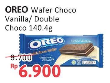 Promo Harga Oreo Wafer Choco Vanilla, Double Choco 140 gr - Alfamidi