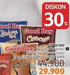 Promo Harga Good Day Instant Coffee 3 in 1 Vanilla, Original, Carrebian Nut, Cooling Coffee, Chococino per 30 sachet 20 gr - LotteMart