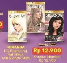Promo Harga MIRANDA Hair Color MC1 Natural Black, MC16 Ash Blonde, MC6 Bleaching 30 ml - Alfamart