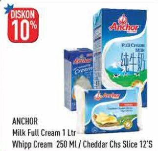Promo Harga Milk Full Cream 1Ltr / Whipping Cream 250ml / Cheddar Cheese Slice 12pcs  - Hypermart