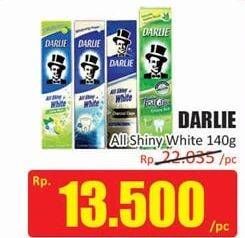 Promo Harga DARLIE Toothpaste All Shiny White Foamy Baking Soda, All Shiny White Lime Mint, All Shiny White Multicare, All Shiny White Whitening Stain Prevention, All Shiny White Charcoal Clean 140 gr - Hari Hari