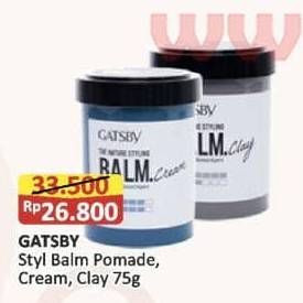 Promo Harga Gatsby The Nature Styling Balm Pomade, Cream, Clay 70 gr - Alfamart