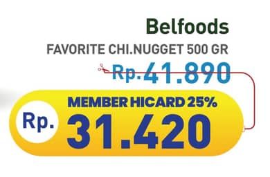 Promo Harga Belfoods Nugget Chicken Nugget 500 gr - Hypermart