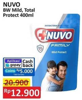 Promo Harga Nuvo Body Wash Mild Protect, Total Protect 450 ml - Alfamart