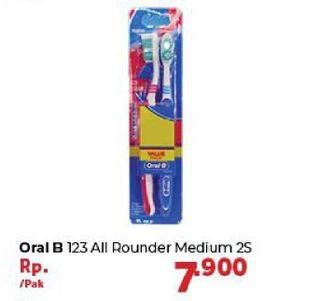 Promo Harga ORAL B Toothbrush All Rounder 1 2 3 Medium 2 pcs - Carrefour