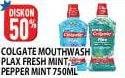 Promo Harga COLGATE Mouthwash Plax Fresh Mint, Peppermint 750 ml - Hypermart