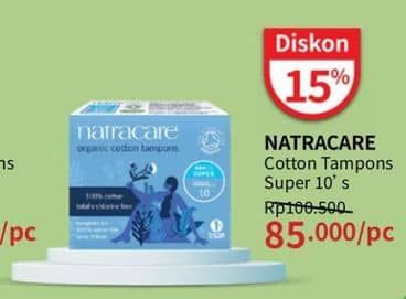 Promo Harga Natracare Cotton Tampons Super NonApplicator 10 pcs - Guardian