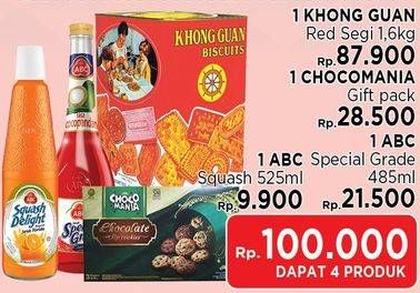 Promo Harga Paket 100rb (Khong Guan + Choco Mania + Abc Squash + Abc Special Grade)  - LotteMart