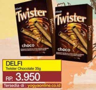 Promo Harga Delfi Twister Wafer Stick Choco 45 gr - Yogya
