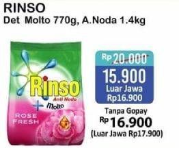 Promo Harga RINSO Molto Detergent Bubuk 770 gr - Alfamart