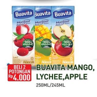 Promo Harga Buavita Fresh Juice Mango, Lychee, Apple 250 ml - Hypermart