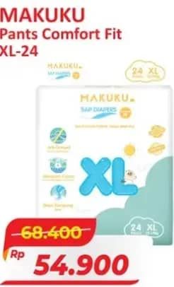 Promo Harga Makuku Comfort Fit Diapers Pants XL24 24 pcs - Alfamart