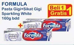 Promo Harga Pasta Gigi 160gr + Sikat Gigi Sparkling White  - Indomaret