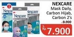 Promo Harga 3M NEXCARE Masker Daily, Carbon Hijab, Carbon 2 pcs - Alfamidi