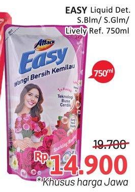 Promo Harga ATTACK Easy Detergent Liquid Sparkling Blooming, Sweet Glamour, Lively Energetic 750 ml - Alfamidi