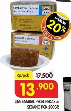 Promo Harga 365 Sambal Pecel Pedas, Sedang 200 gr - Superindo