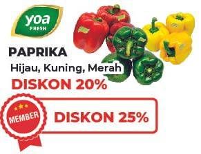 Promo Harga Paprika Kuning, Merah, Hijau per 100 gr - Yogya