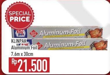 Promo Harga KLINPAK Aluminium Foil 30cm X 7.6m  - Hypermart