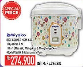 Promo Harga MIYAKO MCM-609 | Rice Cooker  - Hypermart