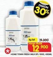 Promo Harga Hometown Fresh Milk Plain 450 ml - Superindo