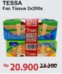 Promo Harga TESSA Facial Tissue per 2 pouch 200 pcs - Alfamart