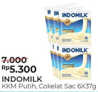 Promo Harga INDOMILK Susu Kental Manis Putih, Cokelat 6 pcs - Alfamart